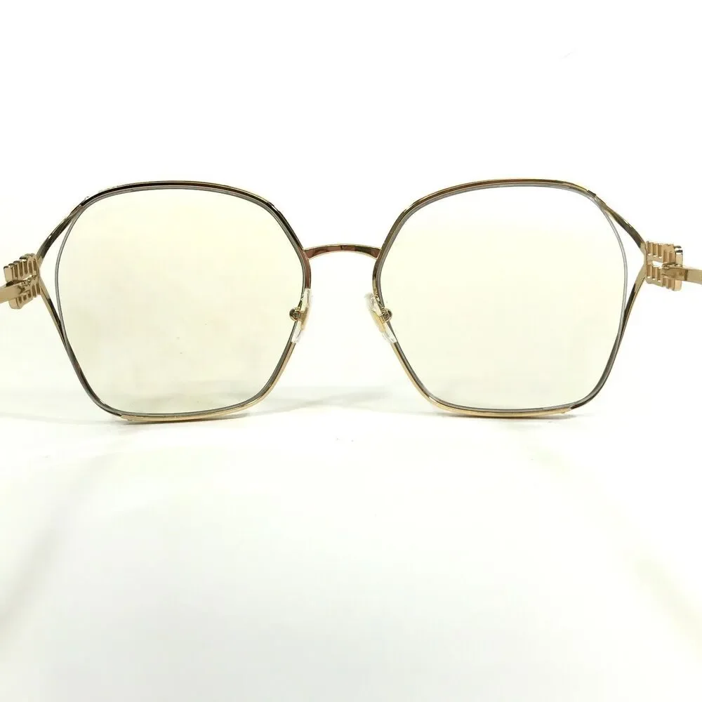 Miu Miu Eyeglasses Frames SMU 52W 5AK-08N Gold Oversized Semi Rim 60-19-125 - Picture 9 of 12